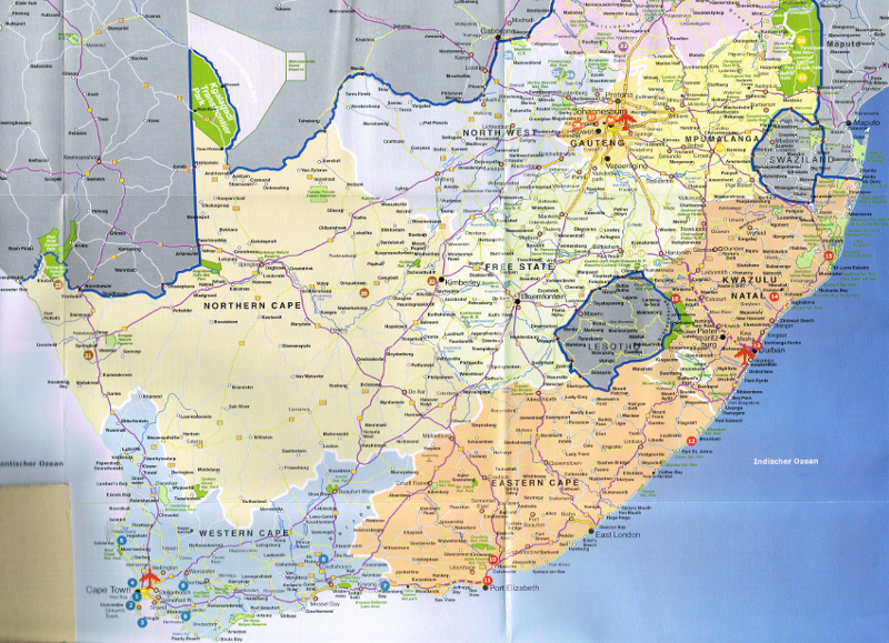 Suedafrika Map